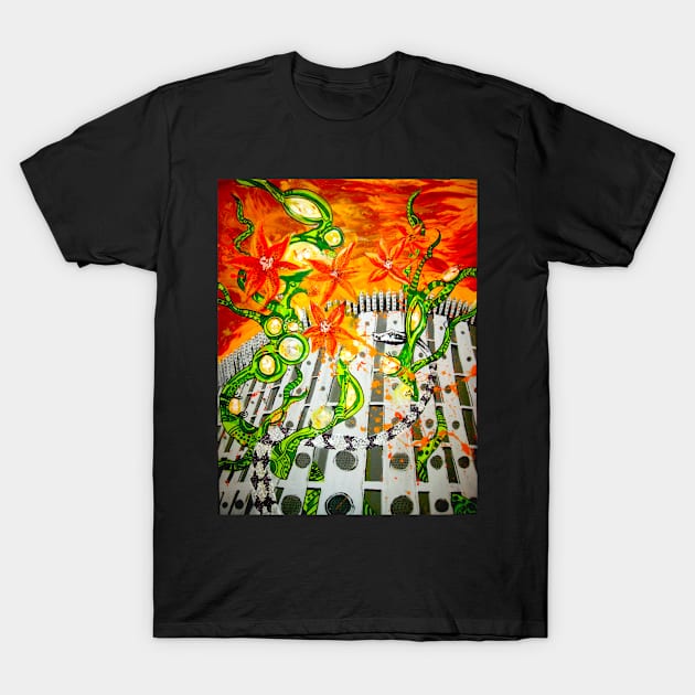 Atom Schlange Blume T-Shirt by Jacob Wayne Bryner 